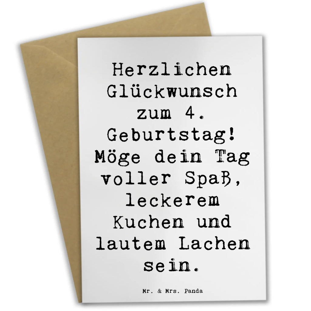 Grußkarte Spruch 4. Geburtstag Grußkarte, Klappkarte, Einladungskarte, Glückwunschkarte, Hochzeitskarte, Geburtstagskarte, Karte, Ansichtskarten, Geburtstag, Geburtstagsgeschenk, Geschenk