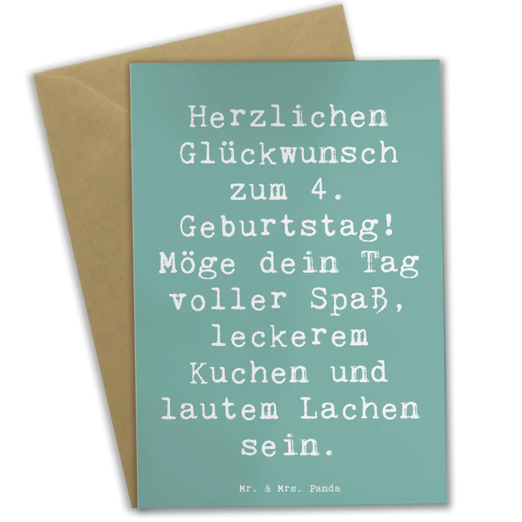 Grußkarte Spruch 4. Geburtstag Grußkarte, Klappkarte, Einladungskarte, Glückwunschkarte, Hochzeitskarte, Geburtstagskarte, Karte, Ansichtskarten, Geburtstag, Geburtstagsgeschenk, Geschenk