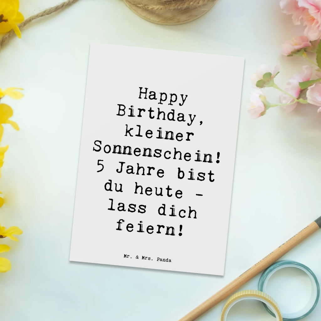 Postkarte Spruch 5. Geburtstag Sonnenschein Postkarte, Karte, Geschenkkarte, Grußkarte, Einladung, Ansichtskarte, Geburtstagskarte, Einladungskarte, Dankeskarte, Ansichtskarten, Einladung Geburtstag, Einladungskarten Geburtstag, Geburtstag, Geburtstagsgeschenk, Geschenk