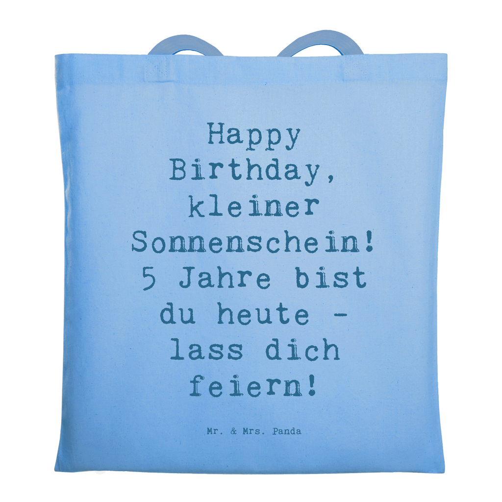 Tragetasche Spruch 5. Geburtstag Sonnenschein Beuteltasche, Beutel, Einkaufstasche, Jutebeutel, Stoffbeutel, Tasche, Shopper, Umhängetasche, Strandtasche, Schultertasche, Stofftasche, Tragetasche, Badetasche, Jutetasche, Einkaufstüte, Laptoptasche, Geburtstag, Geburtstagsgeschenk, Geschenk