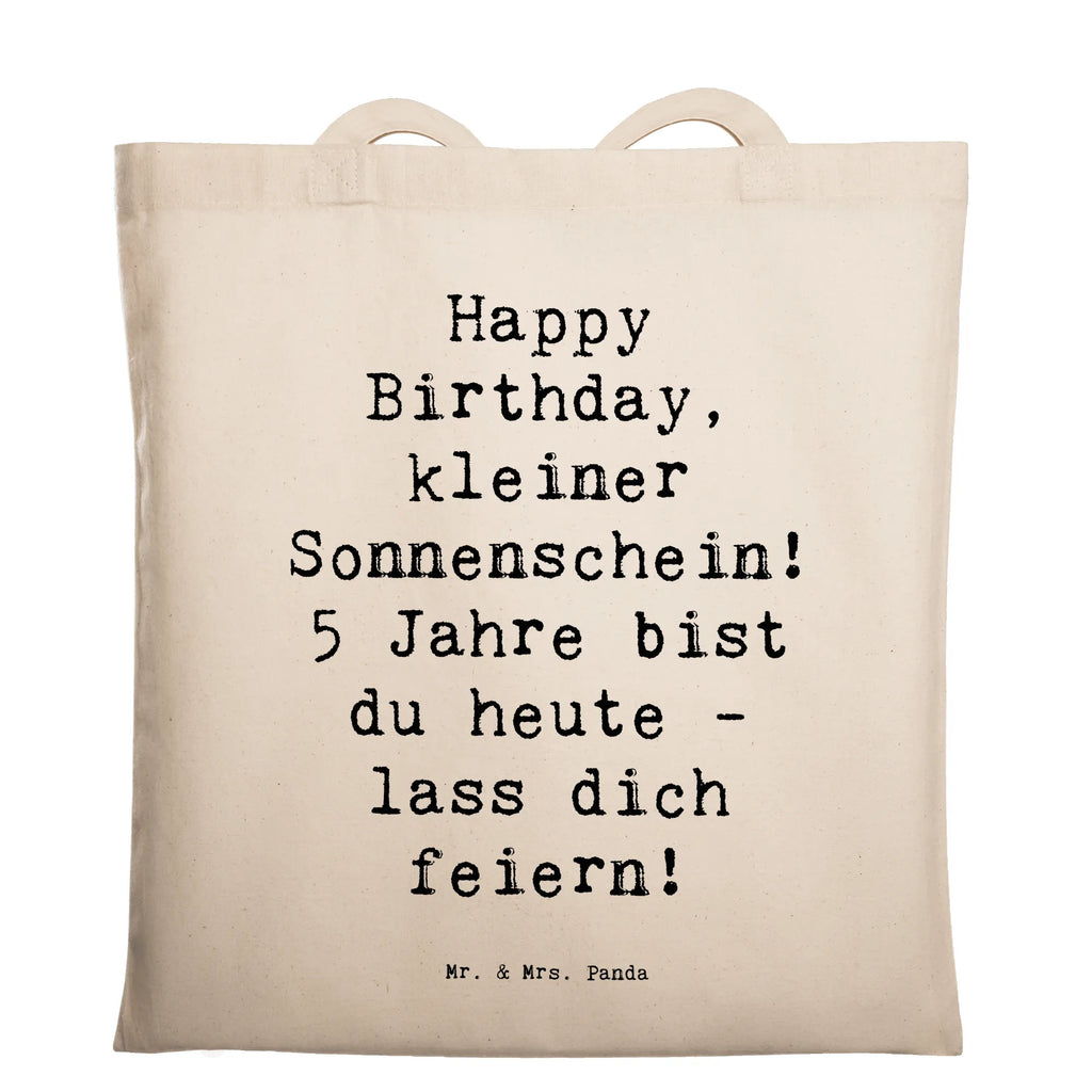 Tragetasche Spruch 5. Geburtstag Sonnenschein Beuteltasche, Beutel, Einkaufstasche, Jutebeutel, Stoffbeutel, Tasche, Shopper, Umhängetasche, Strandtasche, Schultertasche, Stofftasche, Tragetasche, Badetasche, Jutetasche, Einkaufstüte, Laptoptasche, Geburtstag, Geburtstagsgeschenk, Geschenk