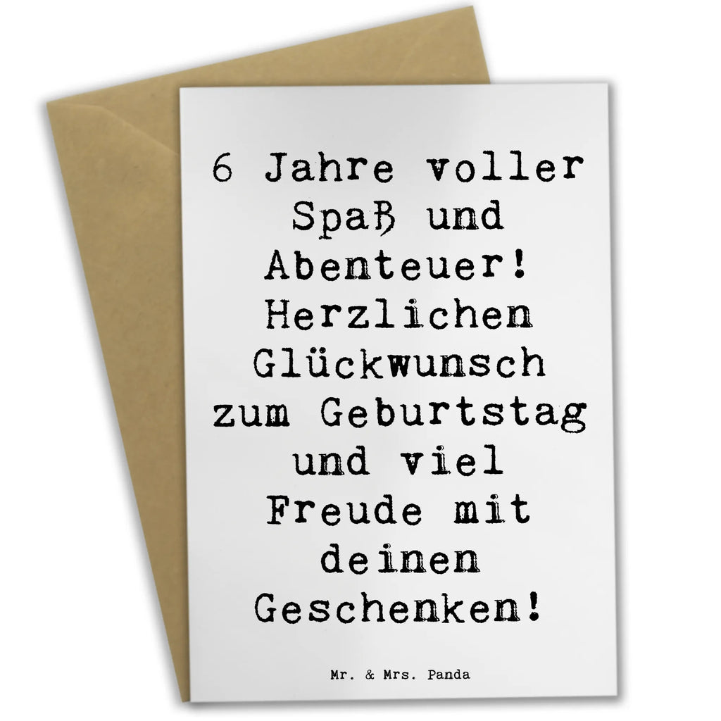 Grußkarte Spruch 6. Geburtstag Freude Grußkarte, Klappkarte, Einladungskarte, Glückwunschkarte, Hochzeitskarte, Geburtstagskarte, Karte, Ansichtskarten, Geburtstag, Geburtstagsgeschenk, Geschenk