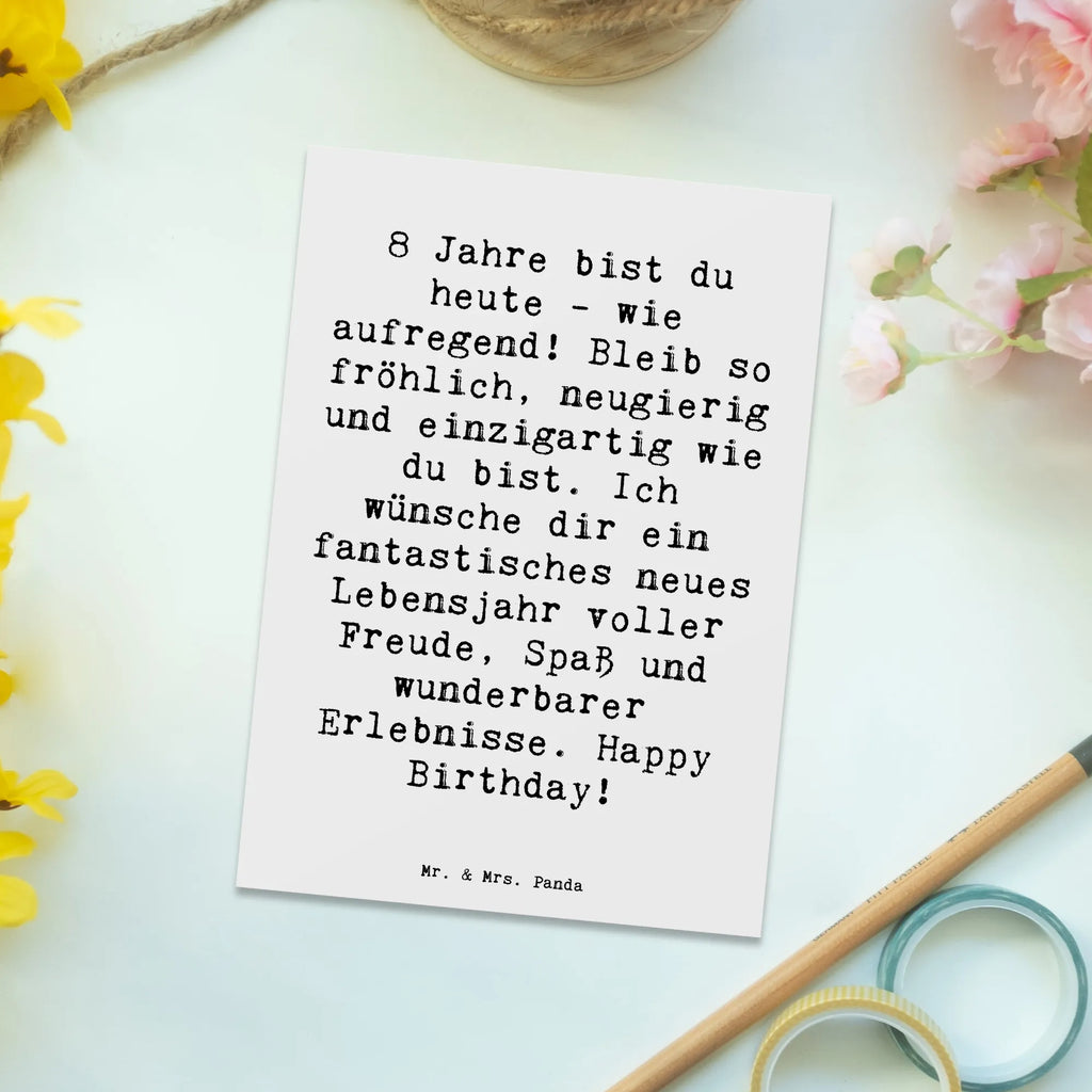 Postkarte Spruch 8. Geburtstag Postkarte, Karte, Geschenkkarte, Grußkarte, Einladung, Ansichtskarte, Geburtstagskarte, Einladungskarte, Dankeskarte, Ansichtskarten, Einladung Geburtstag, Einladungskarten Geburtstag, Geburtstag, Geburtstagsgeschenk, Geschenk