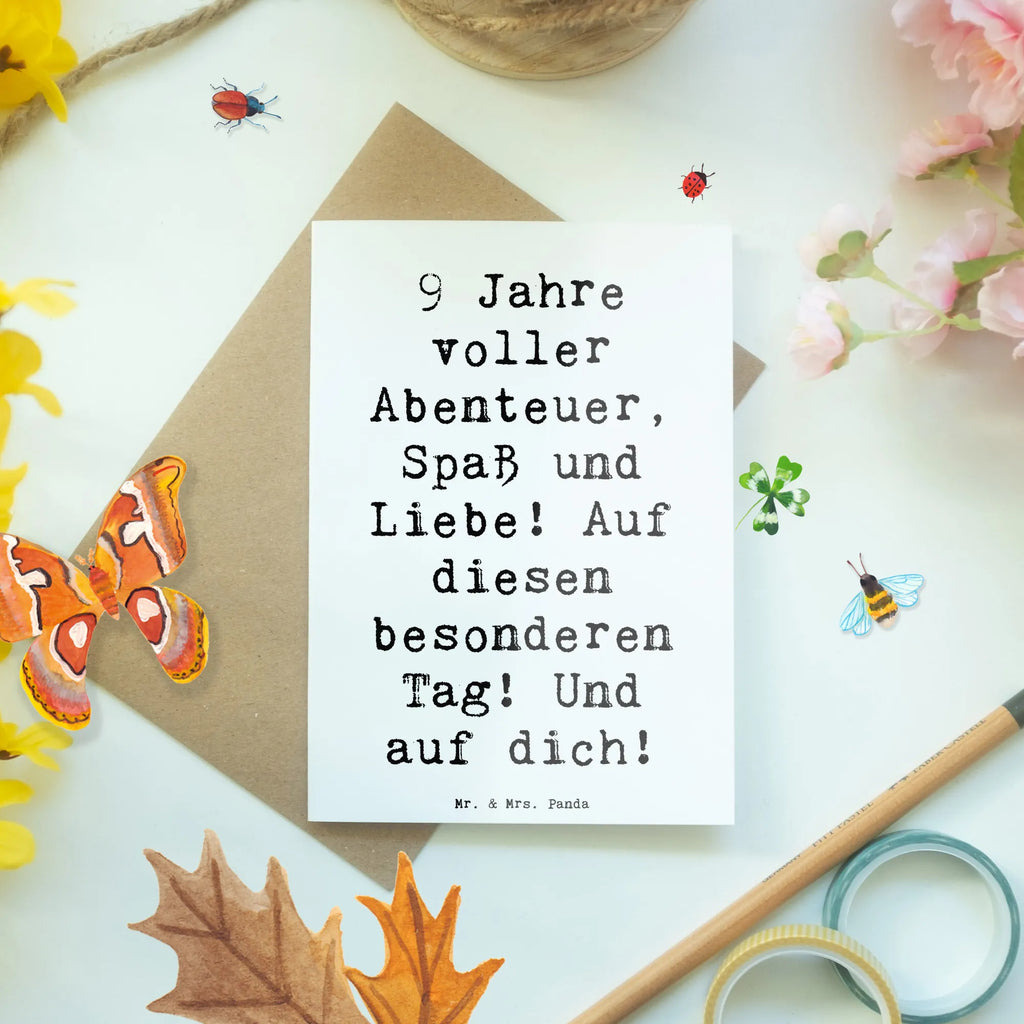 Grußkarte Spruch 9. Geburtstag Abenteuer Grußkarte, Klappkarte, Einladungskarte, Glückwunschkarte, Hochzeitskarte, Geburtstagskarte, Karte, Ansichtskarten, Geburtstag, Geburtstagsgeschenk, Geschenk