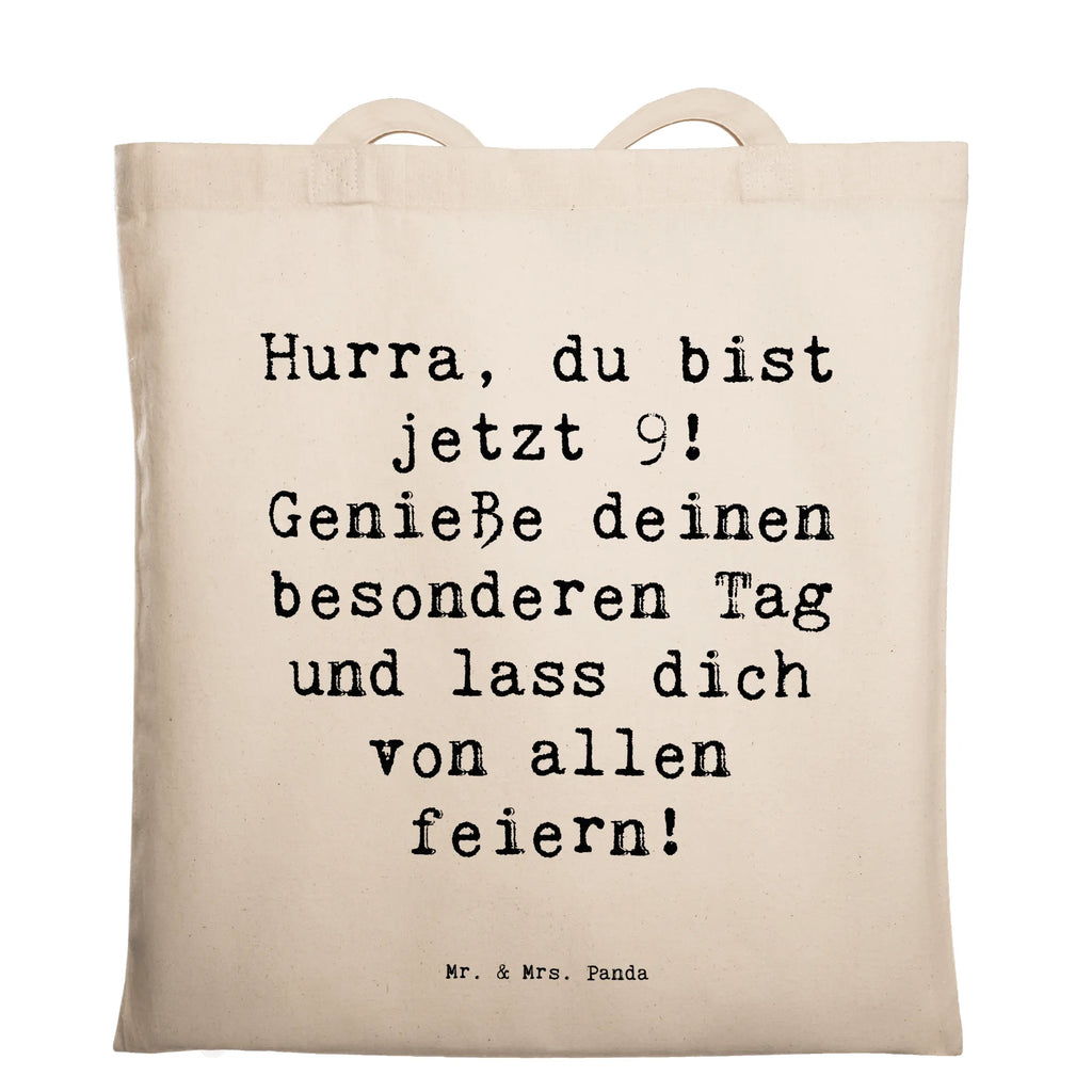 Tragetasche Spruch 9. Geburtstag Freude Beuteltasche, Beutel, Einkaufstasche, Jutebeutel, Stoffbeutel, Tasche, Shopper, Umhängetasche, Strandtasche, Schultertasche, Stofftasche, Tragetasche, Badetasche, Jutetasche, Einkaufstüte, Laptoptasche, Geburtstag, Geburtstagsgeschenk, Geschenk