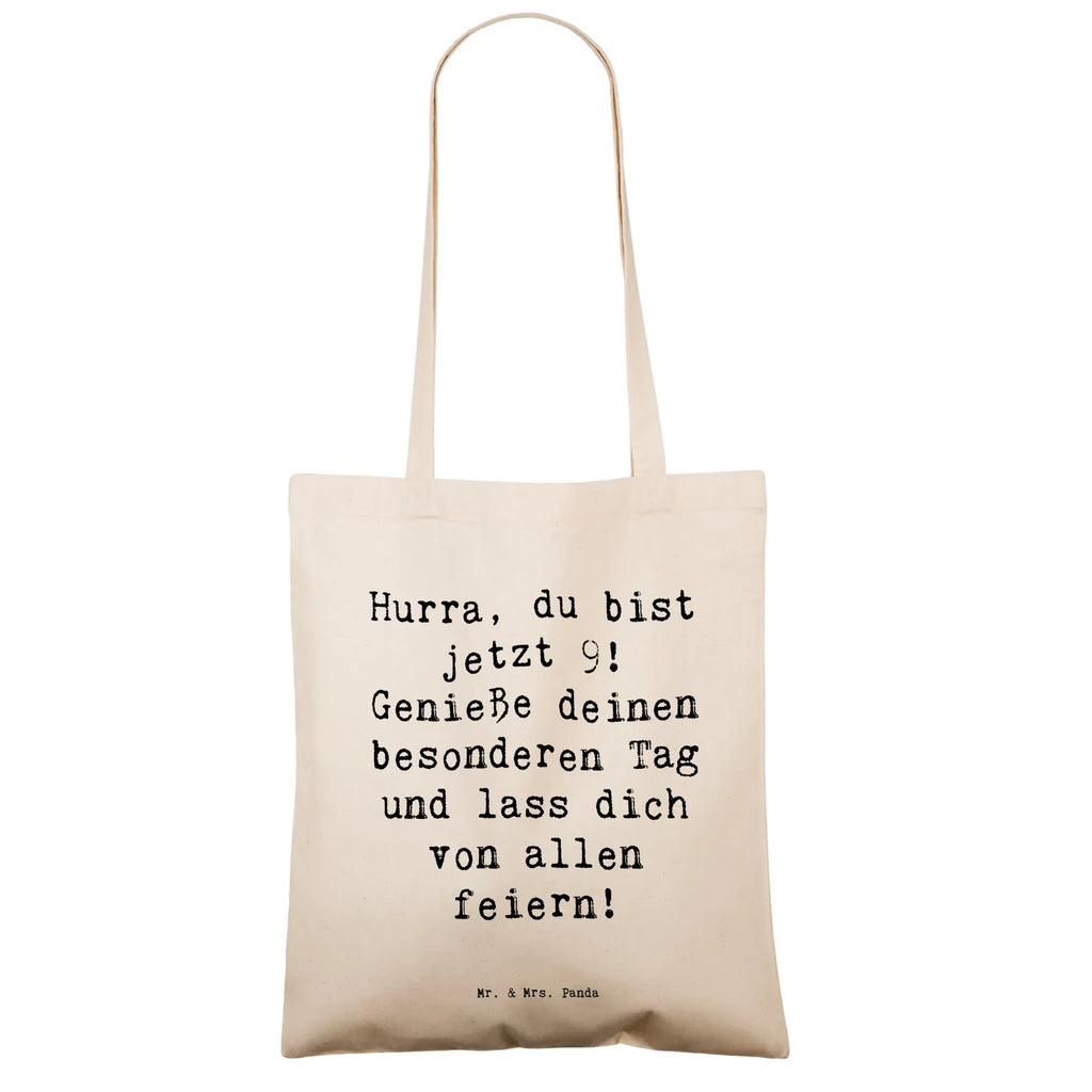 Tragetasche Spruch 9. Geburtstag Freude Beuteltasche, Beutel, Einkaufstasche, Jutebeutel, Stoffbeutel, Tasche, Shopper, Umhängetasche, Strandtasche, Schultertasche, Stofftasche, Tragetasche, Badetasche, Jutetasche, Einkaufstüte, Laptoptasche, Geburtstag, Geburtstagsgeschenk, Geschenk