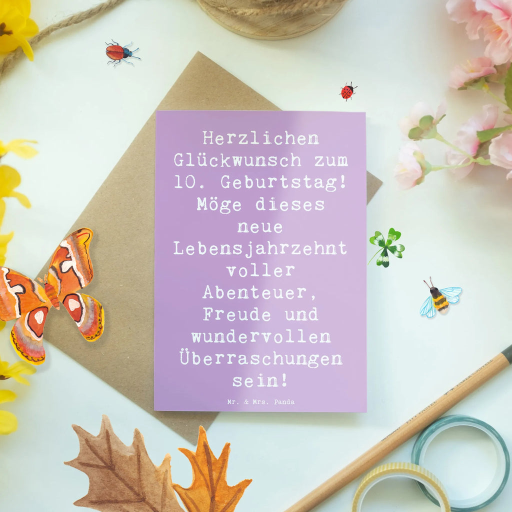 Grußkarte Spruch 10. Geburtstag Grußkarte, Klappkarte, Einladungskarte, Glückwunschkarte, Hochzeitskarte, Geburtstagskarte, Karte, Ansichtskarten, Geburtstag, Geburtstagsgeschenk, Geschenk