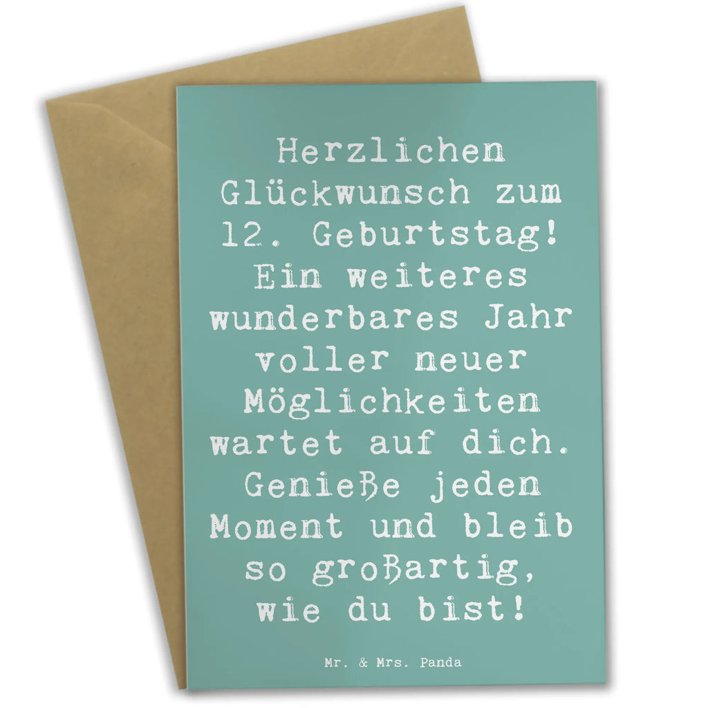 Grußkarte Spruch 12. Geburtstag Glück Grußkarte, Klappkarte, Einladungskarte, Glückwunschkarte, Hochzeitskarte, Geburtstagskarte, Karte, Ansichtskarten, Geburtstag, Geburtstagsgeschenk, Geschenk