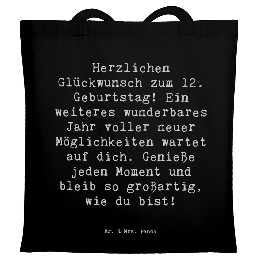 Tragetasche Spruch 12. Geburtstag Glück Beuteltasche, Beutel, Einkaufstasche, Jutebeutel, Stoffbeutel, Tasche, Shopper, Umhängetasche, Strandtasche, Schultertasche, Stofftasche, Tragetasche, Badetasche, Jutetasche, Einkaufstüte, Laptoptasche, Geburtstag, Geburtstagsgeschenk, Geschenk