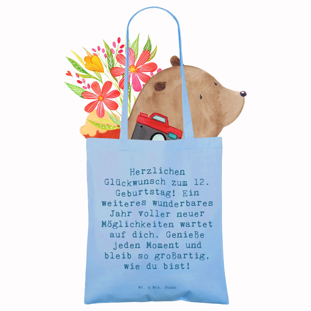 Tragetasche Spruch 12. Geburtstag Glück Beuteltasche, Beutel, Einkaufstasche, Jutebeutel, Stoffbeutel, Tasche, Shopper, Umhängetasche, Strandtasche, Schultertasche, Stofftasche, Tragetasche, Badetasche, Jutetasche, Einkaufstüte, Laptoptasche, Geburtstag, Geburtstagsgeschenk, Geschenk