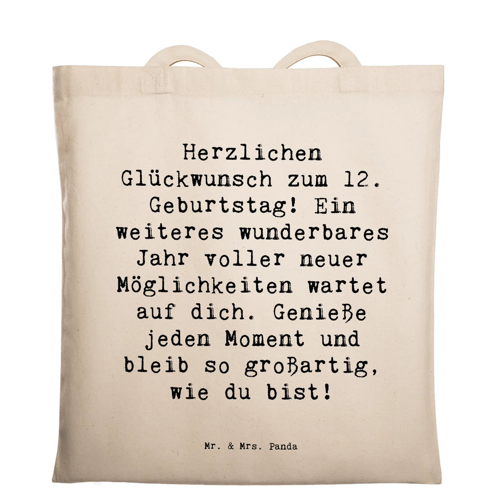 Tragetasche Spruch 12. Geburtstag Glück Beuteltasche, Beutel, Einkaufstasche, Jutebeutel, Stoffbeutel, Tasche, Shopper, Umhängetasche, Strandtasche, Schultertasche, Stofftasche, Tragetasche, Badetasche, Jutetasche, Einkaufstüte, Laptoptasche, Geburtstag, Geburtstagsgeschenk, Geschenk