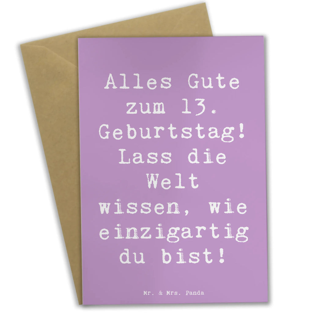 Grußkarte Spruch 13. Geburtstag Grußkarte, Klappkarte, Einladungskarte, Glückwunschkarte, Hochzeitskarte, Geburtstagskarte, Karte, Ansichtskarten, Geburtstag, Geburtstagsgeschenk, Geschenk