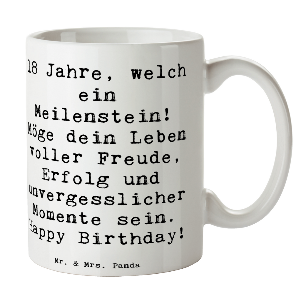 Tasse Spruch 18. Geburtstag Meilenstein Tasse, Kaffeetasse, Teetasse, Becher, Kaffeebecher, Teebecher, Keramiktasse, Porzellantasse, Büro Tasse, Geschenk Tasse, Tasse Sprüche, Tasse Motive, Kaffeetassen, Tasse bedrucken, Designer Tasse, Cappuccino Tassen, Schöne Teetassen, Geburtstag, Geburtstagsgeschenk, Geschenk