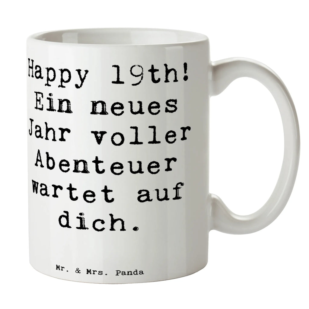 Tasse Spruch 19. Geburtstag Abenteuer Tasse, Kaffeetasse, Teetasse, Becher, Kaffeebecher, Teebecher, Keramiktasse, Porzellantasse, Büro Tasse, Geschenk Tasse, Tasse Sprüche, Tasse Motive, Kaffeetassen, Tasse bedrucken, Designer Tasse, Cappuccino Tassen, Schöne Teetassen, Geburtstag, Geburtstagsgeschenk, Geschenk