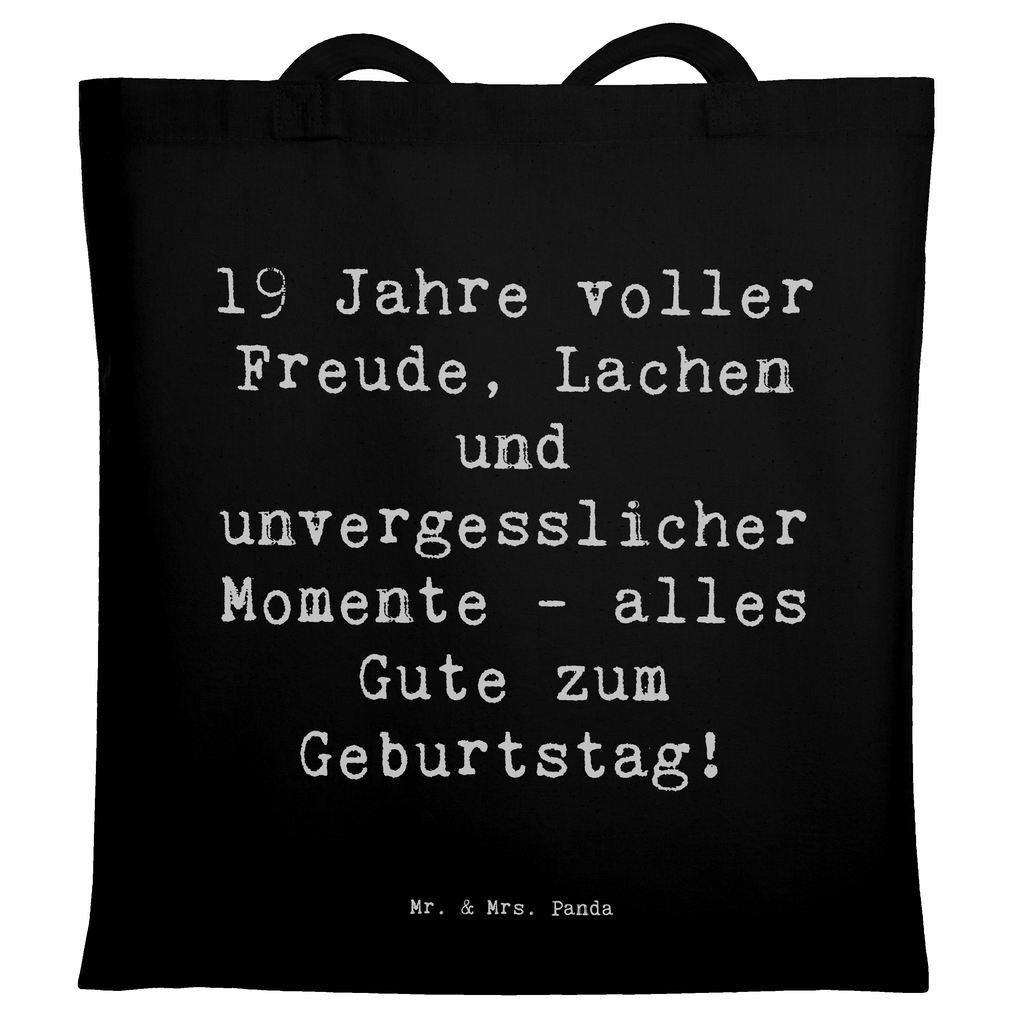 Tragetasche Spruch 19. Geburtstag Freude Beuteltasche, Beutel, Einkaufstasche, Jutebeutel, Stoffbeutel, Tasche, Shopper, Umhängetasche, Strandtasche, Schultertasche, Stofftasche, Tragetasche, Badetasche, Jutetasche, Einkaufstüte, Laptoptasche, Geburtstag, Geburtstagsgeschenk, Geschenk