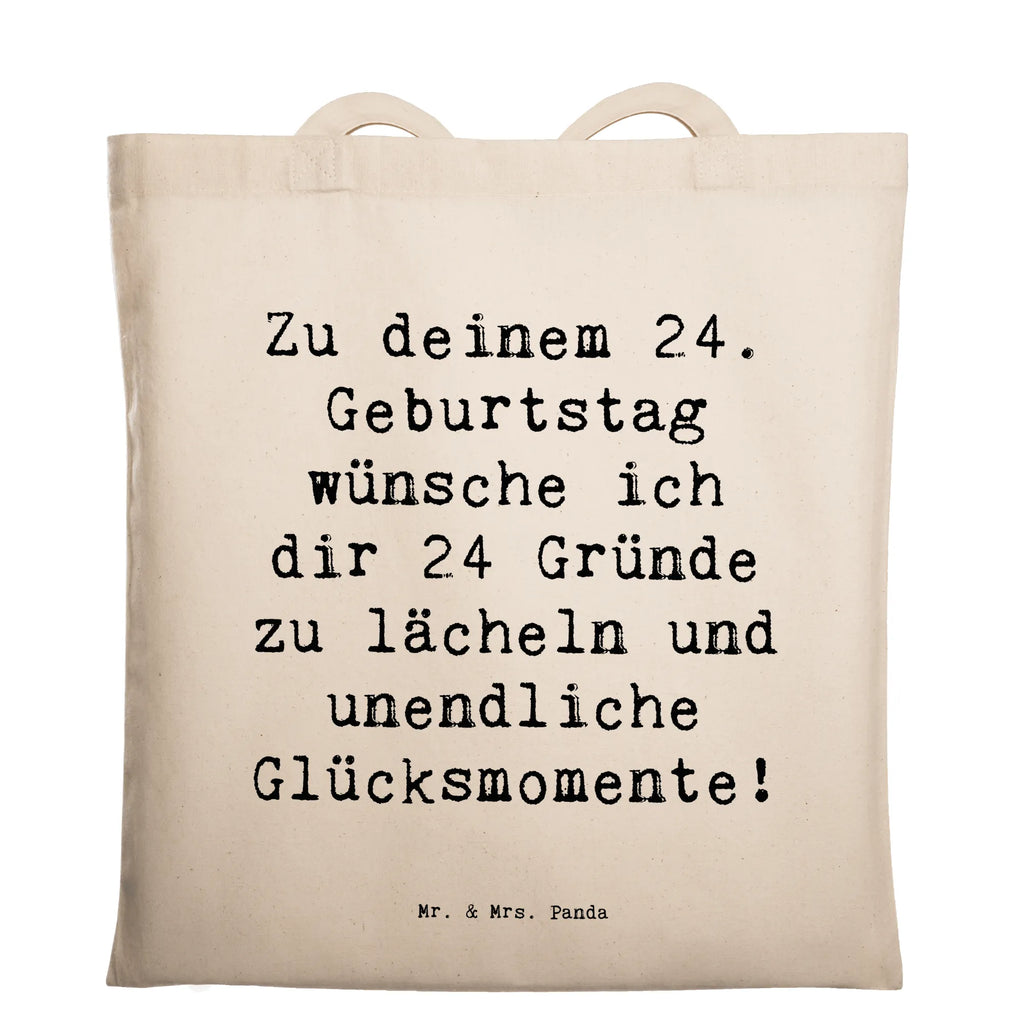 Tragetasche Spruch 24. Geburtstag Glück Beuteltasche, Beutel, Einkaufstasche, Jutebeutel, Stoffbeutel, Tasche, Shopper, Umhängetasche, Strandtasche, Schultertasche, Stofftasche, Tragetasche, Badetasche, Jutetasche, Einkaufstüte, Laptoptasche, Geburtstag, Geburtstagsgeschenk, Geschenk