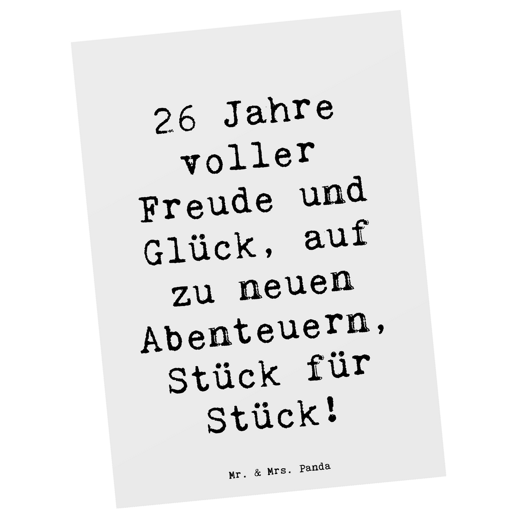 Postkarte Spruch 26. Geburtstag Abenteuer Postkarte, Karte, Geschenkkarte, Grußkarte, Einladung, Ansichtskarte, Geburtstagskarte, Einladungskarte, Dankeskarte, Ansichtskarten, Einladung Geburtstag, Einladungskarten Geburtstag, Geburtstag, Geburtstagsgeschenk, Geschenk