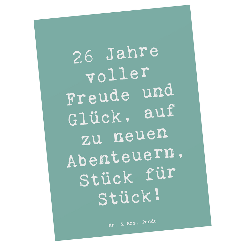 Postkarte Spruch 26. Geburtstag Abenteuer Postkarte, Karte, Geschenkkarte, Grußkarte, Einladung, Ansichtskarte, Geburtstagskarte, Einladungskarte, Dankeskarte, Ansichtskarten, Einladung Geburtstag, Einladungskarten Geburtstag, Geburtstag, Geburtstagsgeschenk, Geschenk