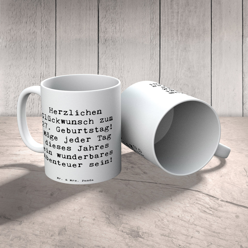 Tasse Spruch 27. Geburtstag Abenteuer Tasse, Kaffeetasse, Teetasse, Becher, Kaffeebecher, Teebecher, Keramiktasse, Porzellantasse, Büro Tasse, Geschenk Tasse, Tasse Sprüche, Tasse Motive, Kaffeetassen, Tasse bedrucken, Designer Tasse, Cappuccino Tassen, Schöne Teetassen, Geburtstag, Geburtstagsgeschenk, Geschenk