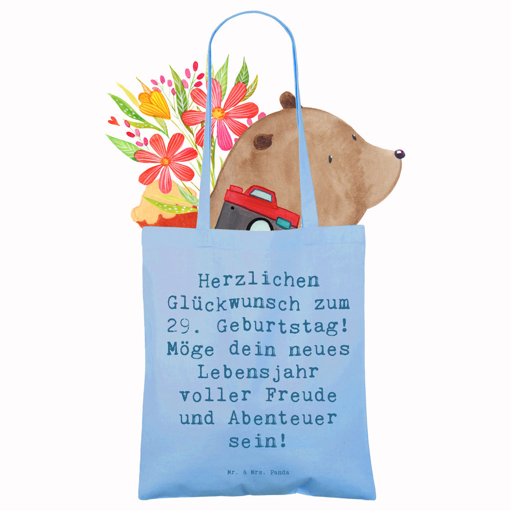 Tragetasche Spruch 29. Geburtstag Glückwunsch Beuteltasche, Beutel, Einkaufstasche, Jutebeutel, Stoffbeutel, Tasche, Shopper, Umhängetasche, Strandtasche, Schultertasche, Stofftasche, Tragetasche, Badetasche, Jutetasche, Einkaufstüte, Laptoptasche, Geburtstag, Geburtstagsgeschenk, Geschenk