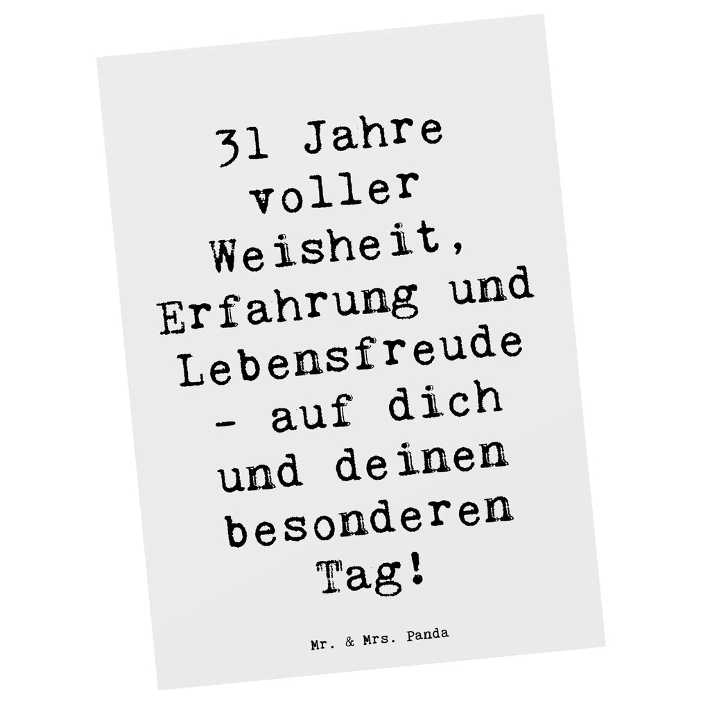 Postkarte Spruch 31. Geburtstag Weisheit Postkarte, Karte, Geschenkkarte, Grußkarte, Einladung, Ansichtskarte, Geburtstagskarte, Einladungskarte, Dankeskarte, Ansichtskarten, Einladung Geburtstag, Einladungskarten Geburtstag, Geburtstag, Geburtstagsgeschenk, Geschenk