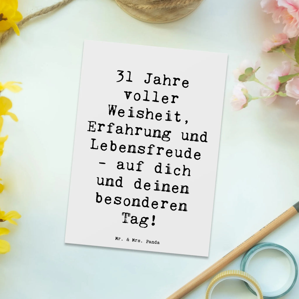 Postkarte Spruch 31. Geburtstag Weisheit Postkarte, Karte, Geschenkkarte, Grußkarte, Einladung, Ansichtskarte, Geburtstagskarte, Einladungskarte, Dankeskarte, Ansichtskarten, Einladung Geburtstag, Einladungskarten Geburtstag, Geburtstag, Geburtstagsgeschenk, Geschenk