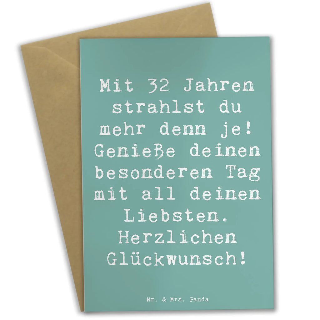 Grußkarte Spruch 32. Geburtstag Grußkarte, Klappkarte, Einladungskarte, Glückwunschkarte, Hochzeitskarte, Geburtstagskarte, Karte, Ansichtskarten, Geburtstag, Geburtstagsgeschenk, Geschenk