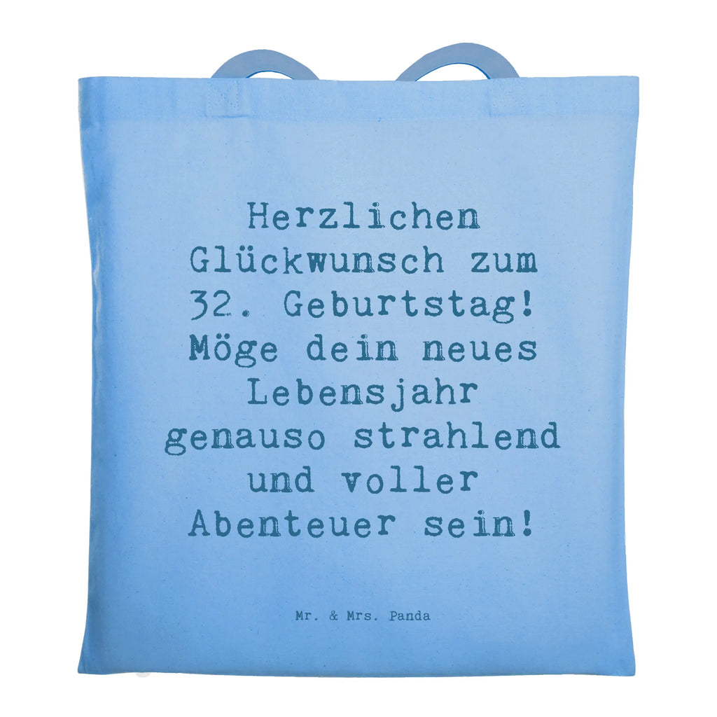 Tragetasche Spruch 32. Geburtstag Abenteuer Beuteltasche, Beutel, Einkaufstasche, Jutebeutel, Stoffbeutel, Tasche, Shopper, Umhängetasche, Strandtasche, Schultertasche, Stofftasche, Tragetasche, Badetasche, Jutetasche, Einkaufstüte, Laptoptasche, Geburtstag, Geburtstagsgeschenk, Geschenk