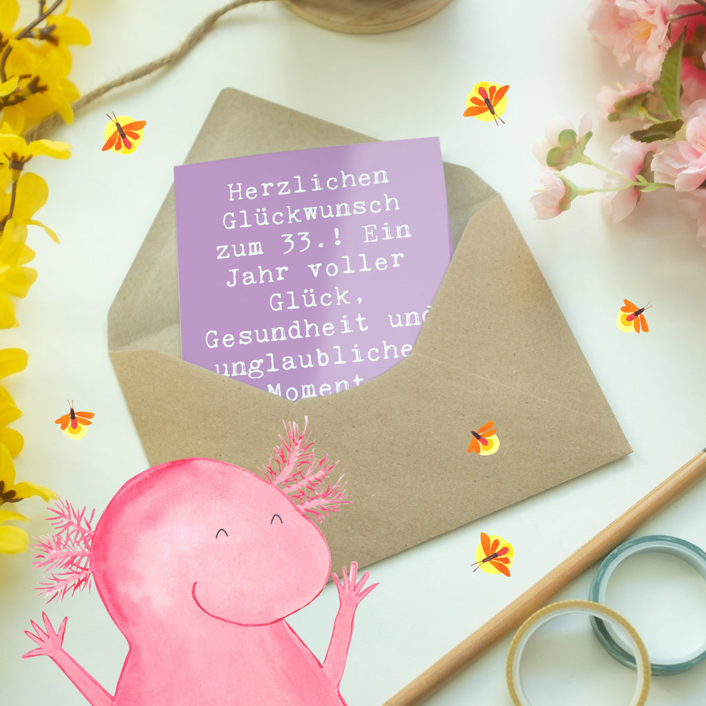 Grußkarte Spruch 33. Geburtstag Wünsche Grußkarte, Klappkarte, Einladungskarte, Glückwunschkarte, Hochzeitskarte, Geburtstagskarte, Karte, Ansichtskarten, Geburtstag, Geburtstagsgeschenk, Geschenk