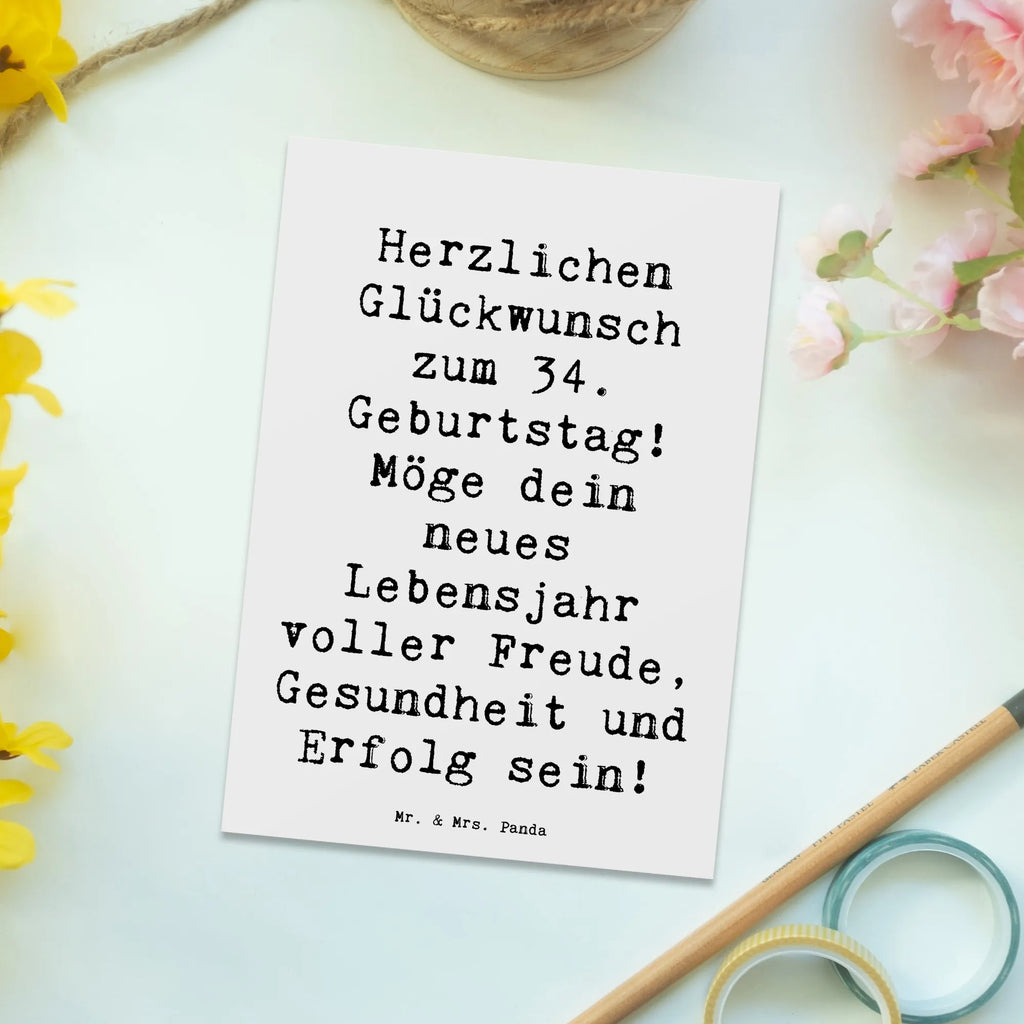 Postkarte Spruch 34. Geburtstag Postkarte, Karte, Geschenkkarte, Grußkarte, Einladung, Ansichtskarte, Geburtstagskarte, Einladungskarte, Dankeskarte, Ansichtskarten, Einladung Geburtstag, Einladungskarten Geburtstag, Geburtstag, Geburtstagsgeschenk, Geschenk