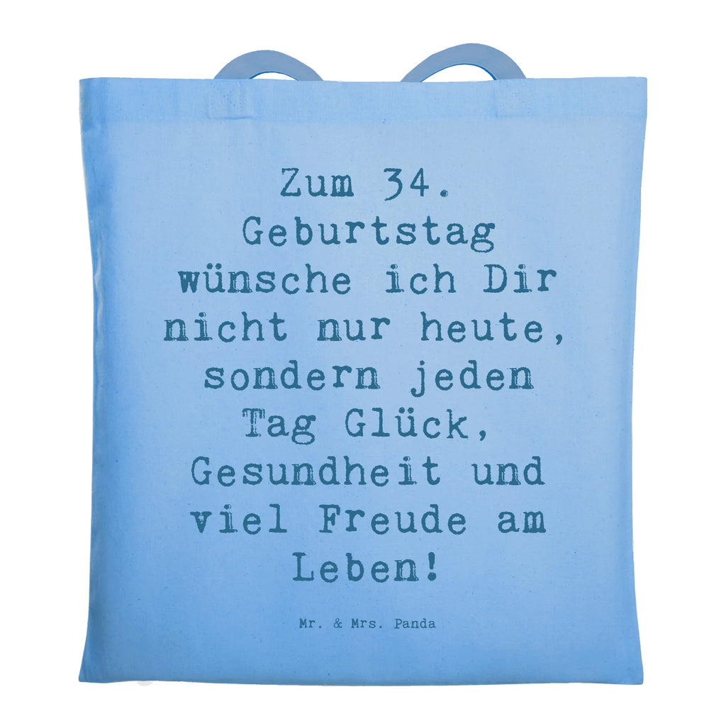 Tragetasche Spruch 34. Geburtstag Beuteltasche, Beutel, Einkaufstasche, Jutebeutel, Stoffbeutel, Tasche, Shopper, Umhängetasche, Strandtasche, Schultertasche, Stofftasche, Tragetasche, Badetasche, Jutetasche, Einkaufstüte, Laptoptasche, Geburtstag, Geburtstagsgeschenk, Geschenk