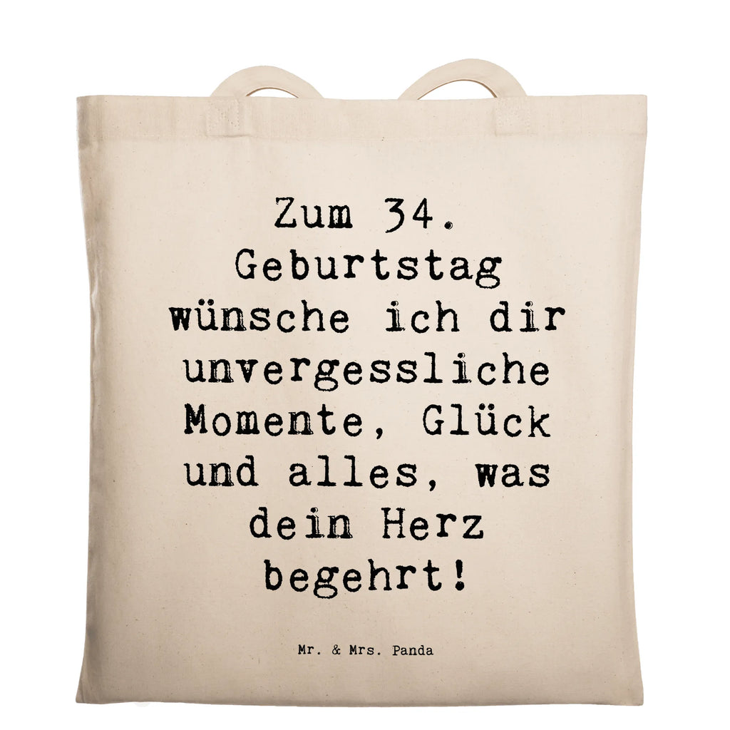 Tragetasche Spruch 34. Geburtstag Glückwünsche Beuteltasche, Beutel, Einkaufstasche, Jutebeutel, Stoffbeutel, Tasche, Shopper, Umhängetasche, Strandtasche, Schultertasche, Stofftasche, Tragetasche, Badetasche, Jutetasche, Einkaufstüte, Laptoptasche, Geburtstag, Geburtstagsgeschenk, Geschenk