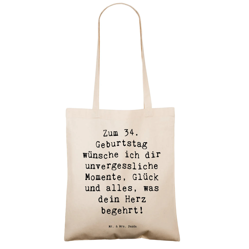 Tragetasche Spruch 34. Geburtstag Glückwünsche Beuteltasche, Beutel, Einkaufstasche, Jutebeutel, Stoffbeutel, Tasche, Shopper, Umhängetasche, Strandtasche, Schultertasche, Stofftasche, Tragetasche, Badetasche, Jutetasche, Einkaufstüte, Laptoptasche, Geburtstag, Geburtstagsgeschenk, Geschenk