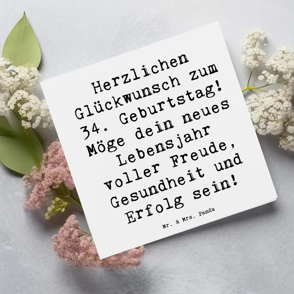 Deluxe Karte Spruch 34. Geburtstag Karte, Grußkarte, Klappkarte, Einladungskarte, Glückwunschkarte, Hochzeitskarte, Geburtstagskarte, Hochwertige Grußkarte, Hochwertige Klappkarte, Geburtstag, Geburtstagsgeschenk, Geschenk