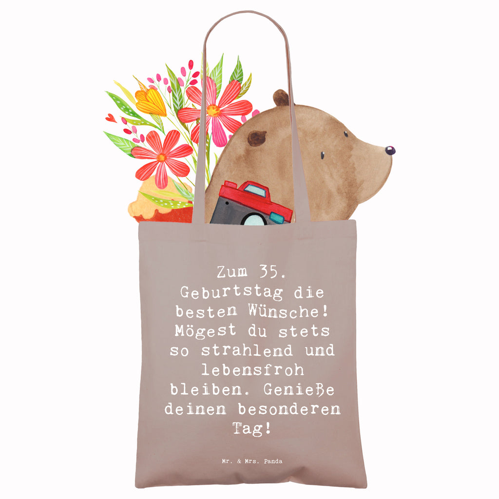 Tragetasche Spruch 35. Geburtstag Glückwünsche Beuteltasche, Beutel, Einkaufstasche, Jutebeutel, Stoffbeutel, Tasche, Shopper, Umhängetasche, Strandtasche, Schultertasche, Stofftasche, Tragetasche, Badetasche, Jutetasche, Einkaufstüte, Laptoptasche, Geburtstag, Geburtstagsgeschenk, Geschenk