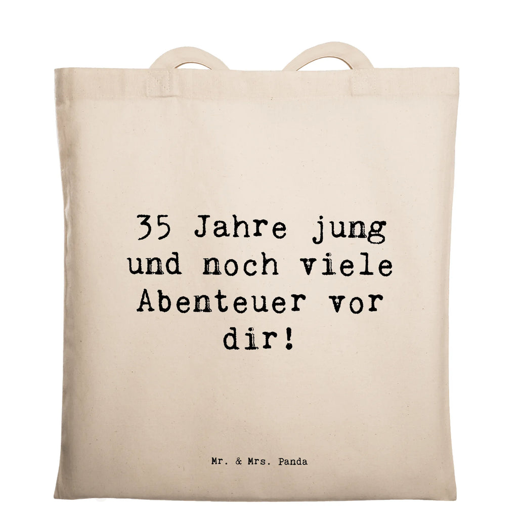 Tragetasche Spruch 35. Geburtstag Abenteuer Beuteltasche, Beutel, Einkaufstasche, Jutebeutel, Stoffbeutel, Tasche, Shopper, Umhängetasche, Strandtasche, Schultertasche, Stofftasche, Tragetasche, Badetasche, Jutetasche, Einkaufstüte, Laptoptasche, Geburtstag, Geburtstagsgeschenk, Geschenk