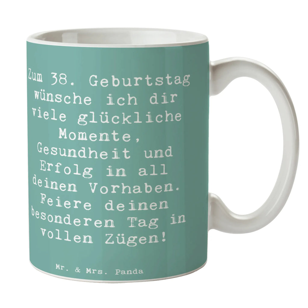 Tasse Spruch 38. Geburtstag Glück Tasse, Kaffeetasse, Teetasse, Becher, Kaffeebecher, Teebecher, Keramiktasse, Porzellantasse, Büro Tasse, Geschenk Tasse, Tasse Sprüche, Tasse Motive, Kaffeetassen, Tasse bedrucken, Designer Tasse, Cappuccino Tassen, Schöne Teetassen, Geburtstag, Geburtstagsgeschenk, Geschenk