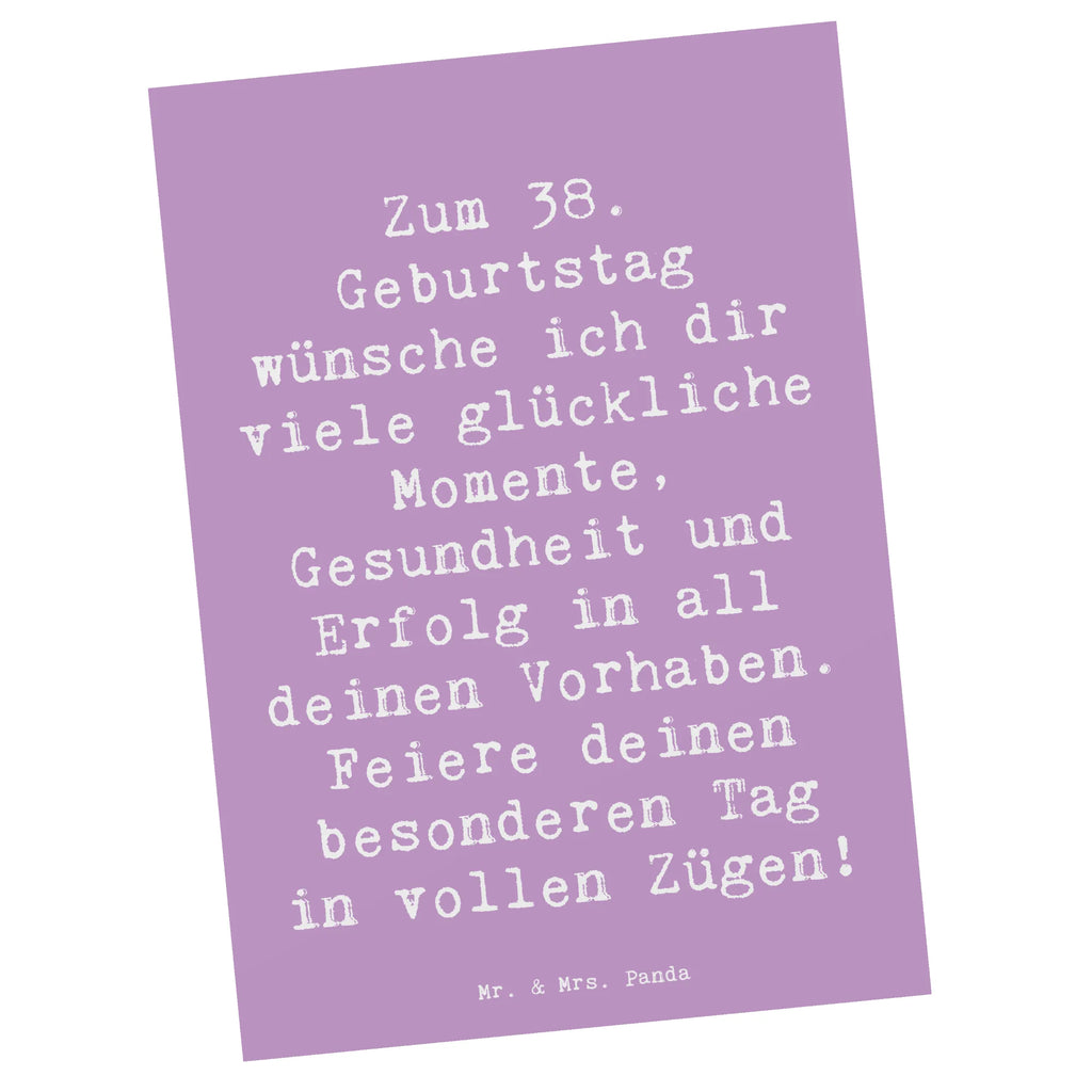 Postkarte Spruch 38. Geburtstag Glück Postkarte, Karte, Geschenkkarte, Grußkarte, Einladung, Ansichtskarte, Geburtstagskarte, Einladungskarte, Dankeskarte, Ansichtskarten, Einladung Geburtstag, Einladungskarten Geburtstag, Geburtstag, Geburtstagsgeschenk, Geschenk