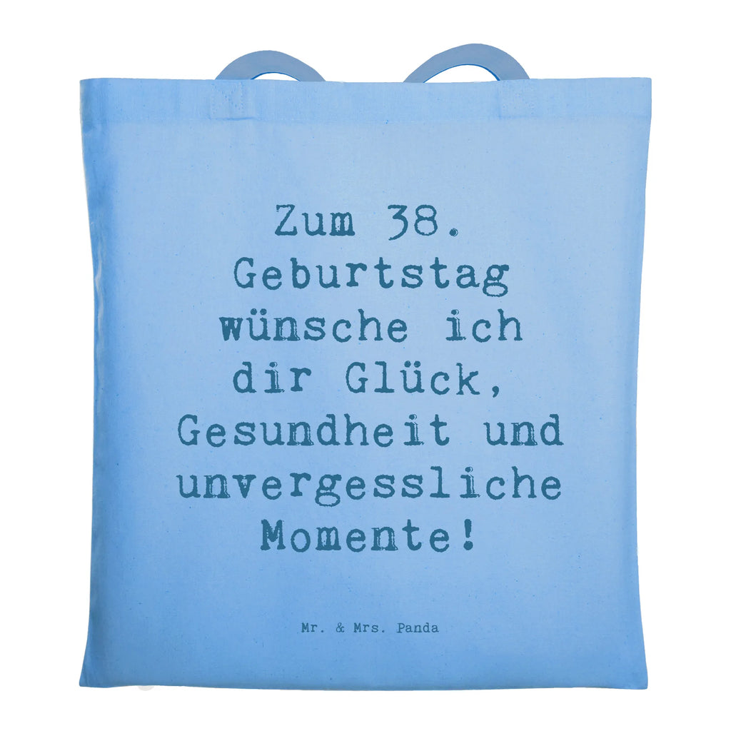 Tragetasche Spruch 38. Geburtstag Beuteltasche, Beutel, Einkaufstasche, Jutebeutel, Stoffbeutel, Tasche, Shopper, Umhängetasche, Strandtasche, Schultertasche, Stofftasche, Tragetasche, Badetasche, Jutetasche, Einkaufstüte, Laptoptasche, Geburtstag, Geburtstagsgeschenk, Geschenk