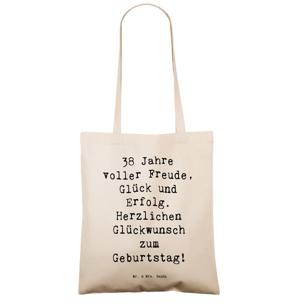 Tragetasche Spruch 38. Geburtstag Freude Beuteltasche, Beutel, Einkaufstasche, Jutebeutel, Stoffbeutel, Tasche, Shopper, Umhängetasche, Strandtasche, Schultertasche, Stofftasche, Tragetasche, Badetasche, Jutetasche, Einkaufstüte, Laptoptasche, Geburtstag, Geburtstagsgeschenk, Geschenk