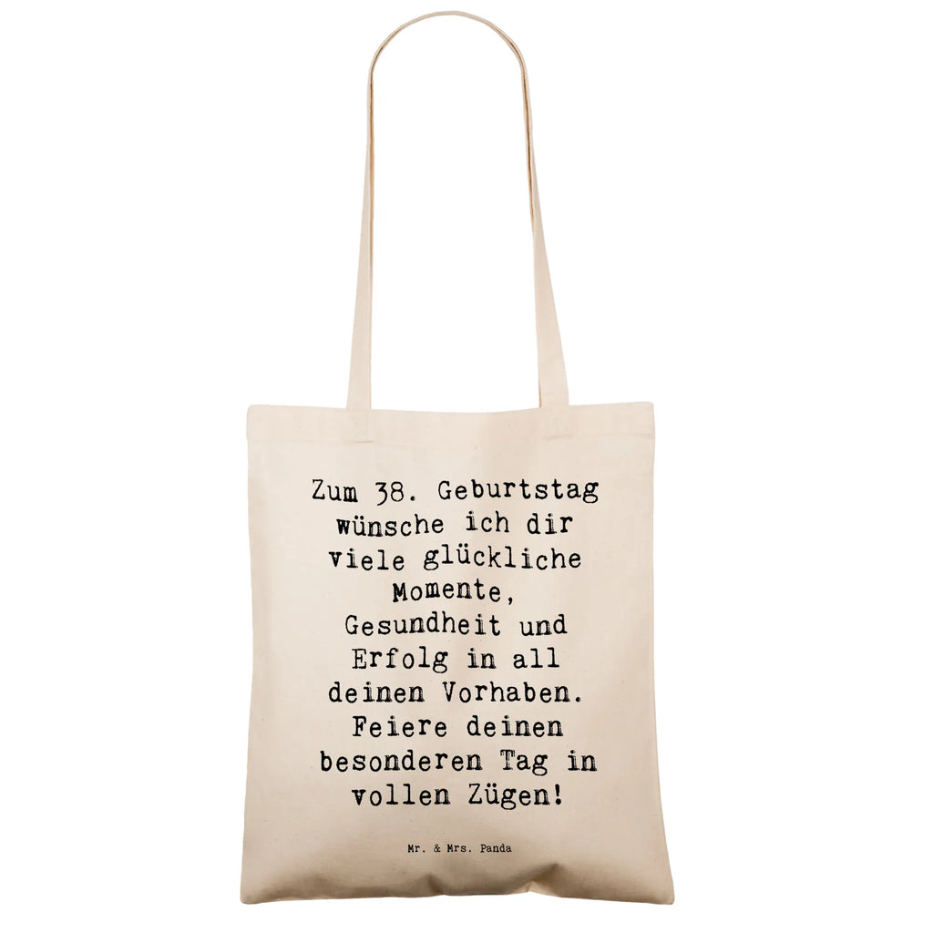 Tragetasche Spruch 38. Geburtstag Glück Beuteltasche, Beutel, Einkaufstasche, Jutebeutel, Stoffbeutel, Tasche, Shopper, Umhängetasche, Strandtasche, Schultertasche, Stofftasche, Tragetasche, Badetasche, Jutetasche, Einkaufstüte, Laptoptasche, Geburtstag, Geburtstagsgeschenk, Geschenk