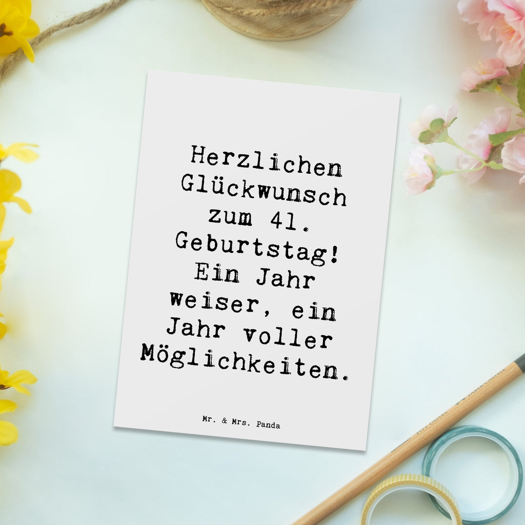 Postkarte Spruch 41. Geburtstag Weisheit Postkarte, Karte, Geschenkkarte, Grußkarte, Einladung, Ansichtskarte, Geburtstagskarte, Einladungskarte, Dankeskarte, Ansichtskarten, Einladung Geburtstag, Einladungskarten Geburtstag, Geburtstag, Geburtstagsgeschenk, Geschenk