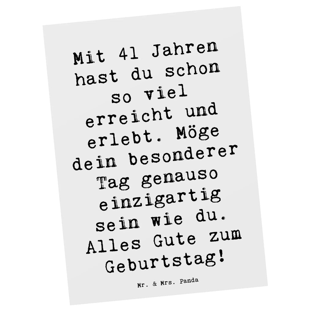 Postkarte Spruch 41. Geburtstag Postkarte, Karte, Geschenkkarte, Grußkarte, Einladung, Ansichtskarte, Geburtstagskarte, Einladungskarte, Dankeskarte, Ansichtskarten, Einladung Geburtstag, Einladungskarten Geburtstag, Geburtstag, Geburtstagsgeschenk, Geschenk