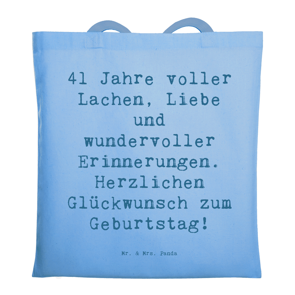 Tragetasche Spruch 41. Geburtstag Freude Beuteltasche, Beutel, Einkaufstasche, Jutebeutel, Stoffbeutel, Tasche, Shopper, Umhängetasche, Strandtasche, Schultertasche, Stofftasche, Tragetasche, Badetasche, Jutetasche, Einkaufstüte, Laptoptasche, Geburtstag, Geburtstagsgeschenk, Geschenk