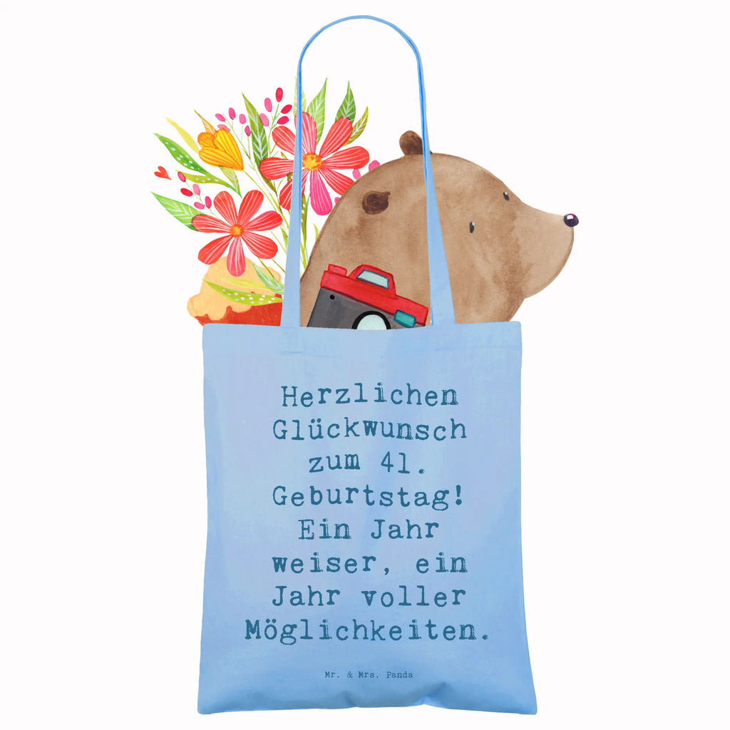 Tragetasche Spruch 41. Geburtstag Weisheit Beuteltasche, Beutel, Einkaufstasche, Jutebeutel, Stoffbeutel, Tasche, Shopper, Umhängetasche, Strandtasche, Schultertasche, Stofftasche, Tragetasche, Badetasche, Jutetasche, Einkaufstüte, Laptoptasche, Geburtstag, Geburtstagsgeschenk, Geschenk