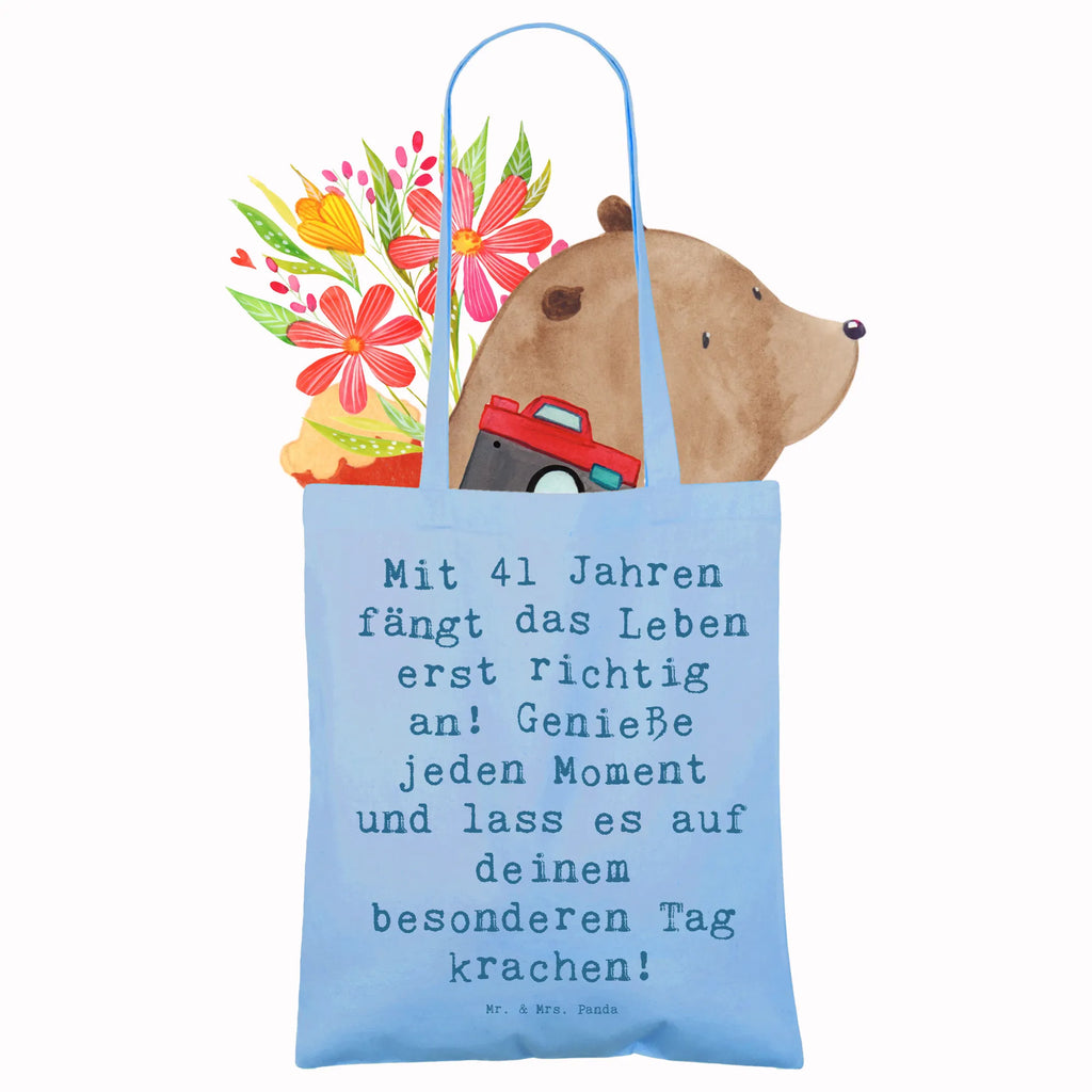 Tragetasche Spruch 41. Geburtstag Beuteltasche, Beutel, Einkaufstasche, Jutebeutel, Stoffbeutel, Tasche, Shopper, Umhängetasche, Strandtasche, Schultertasche, Stofftasche, Tragetasche, Badetasche, Jutetasche, Einkaufstüte, Laptoptasche, Geburtstag, Geburtstagsgeschenk, Geschenk