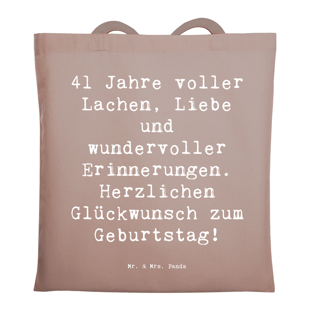 Tragetasche Spruch 41. Geburtstag Freude Beuteltasche, Beutel, Einkaufstasche, Jutebeutel, Stoffbeutel, Tasche, Shopper, Umhängetasche, Strandtasche, Schultertasche, Stofftasche, Tragetasche, Badetasche, Jutetasche, Einkaufstüte, Laptoptasche, Geburtstag, Geburtstagsgeschenk, Geschenk