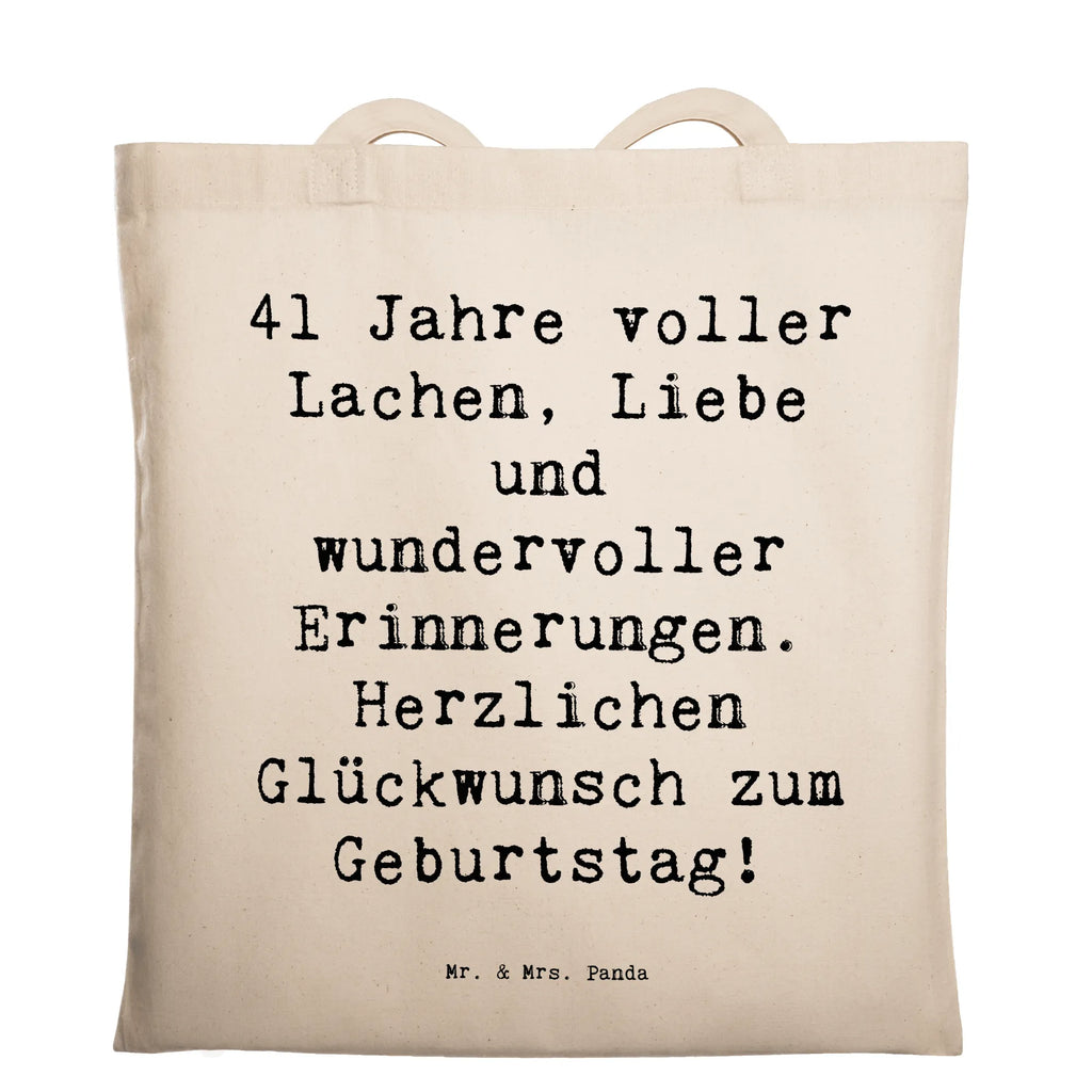 Tragetasche Spruch 41. Geburtstag Freude Beuteltasche, Beutel, Einkaufstasche, Jutebeutel, Stoffbeutel, Tasche, Shopper, Umhängetasche, Strandtasche, Schultertasche, Stofftasche, Tragetasche, Badetasche, Jutetasche, Einkaufstüte, Laptoptasche, Geburtstag, Geburtstagsgeschenk, Geschenk