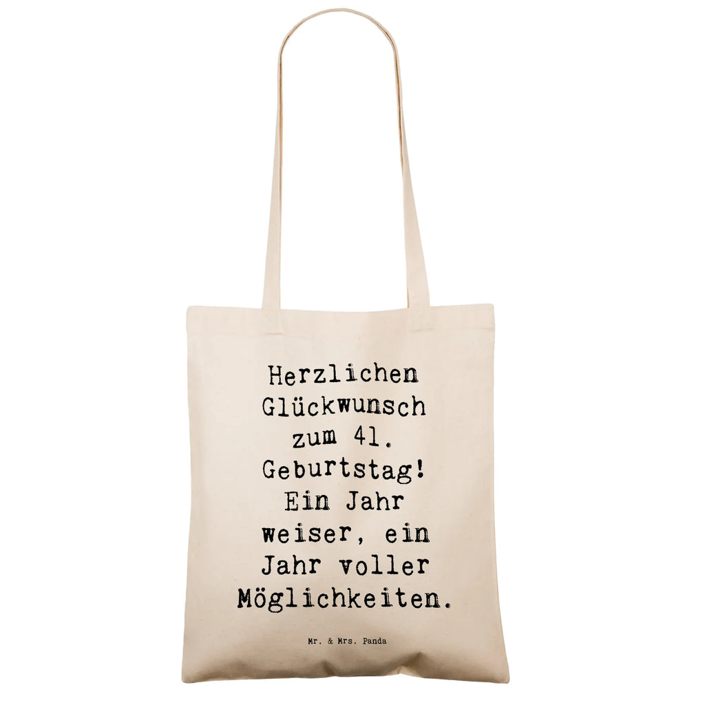 Tragetasche Spruch 41. Geburtstag Weisheit Beuteltasche, Beutel, Einkaufstasche, Jutebeutel, Stoffbeutel, Tasche, Shopper, Umhängetasche, Strandtasche, Schultertasche, Stofftasche, Tragetasche, Badetasche, Jutetasche, Einkaufstüte, Laptoptasche, Geburtstag, Geburtstagsgeschenk, Geschenk