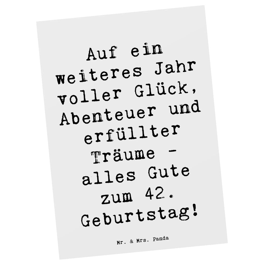 Postkarte Spruch 42. Geburtstag Postkarte, Karte, Geschenkkarte, Grußkarte, Einladung, Ansichtskarte, Geburtstagskarte, Einladungskarte, Dankeskarte, Ansichtskarten, Einladung Geburtstag, Einladungskarten Geburtstag, Geburtstag, Geburtstagsgeschenk, Geschenk